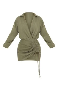 Robe Chemise Décolletée Effet Lin Kaki Décolleté -Pas Cher Tendance Charme Magasin 81c9d0d9ba35b333696fc164ed68e1dc33f98ca1 cmr5040 5