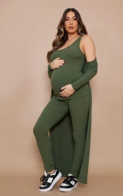 Maternité Débardeur De Grossesse Kaki Côtelé Doux -Pas Cher Tendance Charme Magasin 841e410498775a35bd860356bc87d074c2e9cfbe cnd0826 3