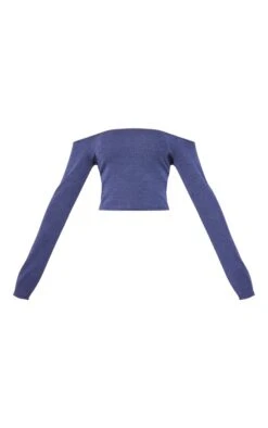 Crop Top Bleu En Maille Côtelée Contrastante Et Col Bardot -Pas Cher Tendance Charme Magasin 8504f7fadcc51a2cd22af3ee6bf9035eee679de0 cnd0970 5