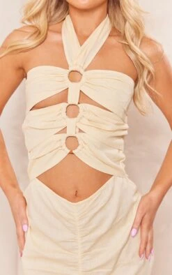 Robe Moulante Dos Nu En Effet Lin Crème à Multiples Découpes Et Anneaux -Pas Cher Tendance Charme Magasin 899529381e48775763e51c0ce17780967964d698 cne1374 4