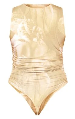 Body Moulant Marron Clair Imprimé Renaissance à Découpe Devant -Pas Cher Tendance Charme Magasin 89eb28e6bba6b0eb3f421258d927ffc0d8e30b5a cne9783 6