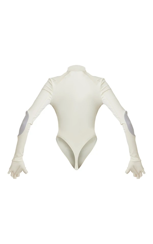 Body Moulant Crème Mat à Col Montant Et Parties Contrastantes 6 Body Moulant Crème Mat à Col Montant Et Parties Contrastantes – Image 6