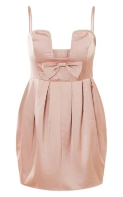 Robe Droite Rose Pâle à Bretelles Avec Armatures Et Détail Noeud -Pas Cher Tendance Charme Magasin 8bbec74a43557153eb7b83445eb1bf22fcc1e656 cna3511 5