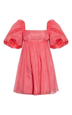 Robe Droite En Organza Rose à Manches Bouffantes -Pas Cher Tendance Charme Magasin 8cdf943817cd158b4e452693921c41995adfbf96 cnb7157 5