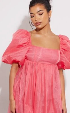 Robe Droite En Organza Rose à Manches Bouffantes -Pas Cher Tendance Charme Magasin 903f411f111f995ecd0ace62d8aaaf872ba7f927 cnb7157 4