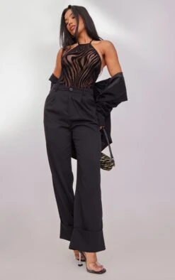 Body Noir à Zébrures Floquées Et Dos Nu -Pas Cher Tendance Charme Magasin 933a7c4952893eb071b027e71027702f2997b00f cnc5655 3