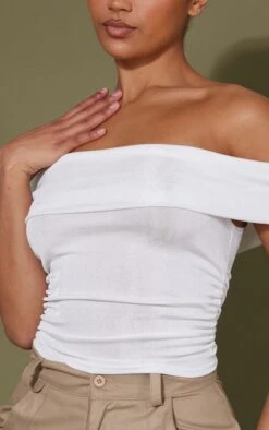 Top Moulant En Acétate Blanc à Col Bardot Replié -Pas Cher Tendance Charme Magasin 976805e83735f0cdc54987ea91413dffaa65d502 cnc8950 4