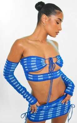 Top En Maille Tricot Bleue à Lacets Et Carrés Contrastants -Pas Cher Tendance Charme Magasin 991a9dd0a92f302f8029212f4ddcad6d701136cb cnc5907 4