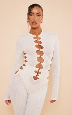 Body Texturé Crème à Découpes Et Détail Anneaux