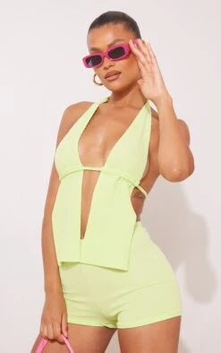 Logic Mini Short Vert Citron Clair Crêpé Et Côtelé -Pas Cher Tendance Charme Magasin 9a41e366fef930cbc94ea09cb6c29e4f1548fa22 cne7651 5