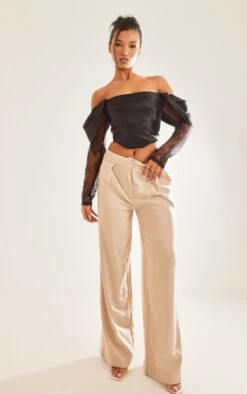 Crop Top Satiné Noir à Manches En Dentelle Et Col Bardot Drapé Plissé 7 Crop Top Satiné Noir à Manches En Dentelle Et Col Bardot Drapé Plissé -Pas Cher Tendance Charme Magasin 9b7173602903b32fc03c82c13815e784a5775f77 cnd6215 3