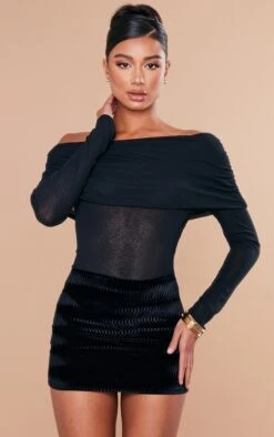 Body Noir Froncé Texturé Transparent Très Replié à Col Bardot 8 Body Noir Froncé Texturé Transparent Très Replié à Col Bardot -Pas Cher Tendance Charme Magasin 9ebda1a4bcc8943dd8ee6b184c3e28ca050b0114 cnd8062 3