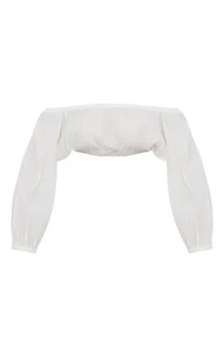 Crop Top Fluide En étamine Crème à Col Bardot Et Manches Bouffantes -Pas Cher Tendance Charme Magasin a116e024dd54bae42285aa7e1493dd460723ba80 cnd4665 5