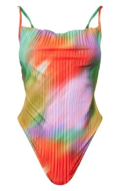 Body Plissé Imprimé Multicolore à Col Bénitier -Pas Cher Tendance Charme Magasin a612caa2e11fd7fb41640d0054c5e707a0f027a5 cne5817 5
