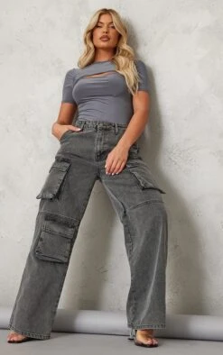 Body Moulant Gris Anthracite Découpé Devant à Manches Courtes -Pas Cher Tendance Charme Magasin ae0e841160ec15b72a5ad50b4598e9a2aa634e74 cnc8926 3