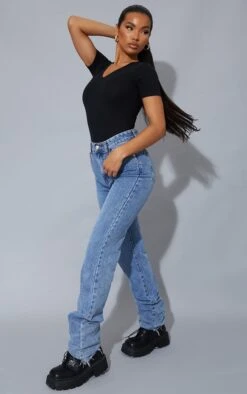 Essentiel Body Col V Noir à Manches Courtes -Pas Cher Tendance Charme Magasin af9bf9c1d06296567708fba911ef17f308879dc8 cmp2032 3