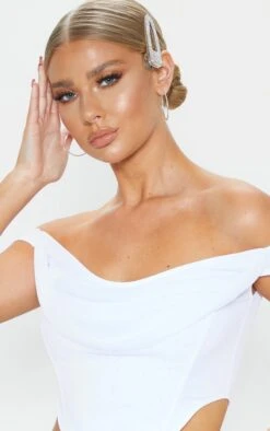 Corset En Mesh Blanc à Col Bardot -Pas Cher Tendance Charme Magasin b54655813d18bdc21241489c223602b5fb54a32c cmd5627 5