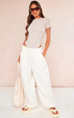 Body Manches Courtes Transparent Gris Pierre à Rayures Texturées -Pas Cher Tendance Charme Magasin b77d890cf63929c9d56fbeed8e6dd6eef22e0315 cne6021 3