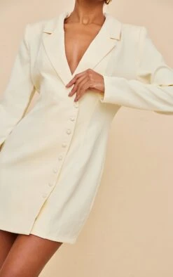 Robe Blazer Tissée Crème à Boutons -Pas Cher Tendance Charme Magasin b785567b0258fa8ce6dd4e4cc2c10dde056179a2 cnc2991 4