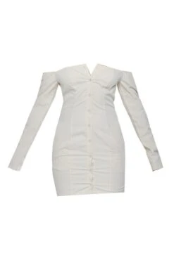 Robe Chemise Tissée Crème à Col Bardot Et Détail Poches -Pas Cher Tendance Charme Magasin b7cdf80d074dafa2f4d188207147e952e2a8c856 cnd1222 5