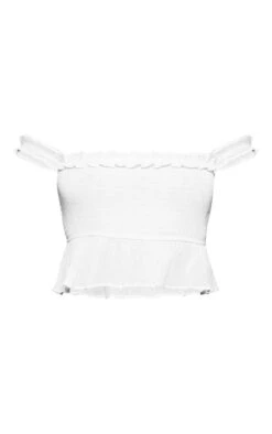 Crop Top Froncé Blanc -Pas Cher Tendance Charme Magasin b92ebb45d4766b6e8f9fbce2c066517c477d39c7 cnd2935 5