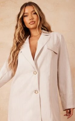 Robe Blazer Effet Lin Gris Pierre à Boutons écaille -Pas Cher Tendance Charme Magasin bdeb831c57daa6747e1c101fd73395024934de7f cmw6635 4