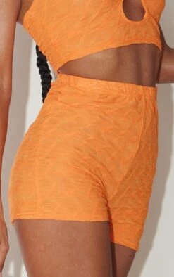 Mini Short Texturé Orange -Pas Cher Tendance Charme Magasin bf20c783fa82b608600bc49b529dbaf76bd199e4 cmy5393 5