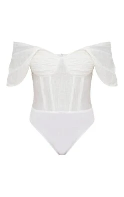 Body Corset Effet Lin Blanc à Buste Drapé -Pas Cher Tendance Charme Magasin c166d001b1b580bfea79d92e7b97491dba199ed0 cmq8003 5