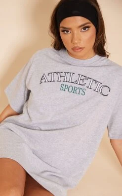 Robe T-shirt Gris Chiné à Manches Courtes Et Slogan Badge Athletic Sports 8 Robe T-shirt Gris Chiné à Manches Courtes Et Slogan Badge Athletic Sports -Pas Cher Tendance Charme Magasin c43673e51e1dffd51e95d5b27c2ce2e544224632 cnd4019 4