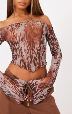 Top En Mesh Imprimé Animal Abstrait Chocolat à Col Bardot 8 Top En Mesh Imprimé Animal Abstrait Chocolat à Col Bardot -Pas Cher Tendance Charme Magasin c8cb7909a7545b5121aaf6b76adb762a6bd01330 cne3288 4