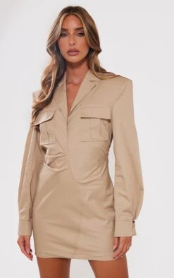 Robe Style Chemise Tissée Camel à épaulettes -Pas Cher Tendance Charme Magasin cbc78589cc7f267eb21d4fcb8c54c292bb0b9eed cnb9170 3