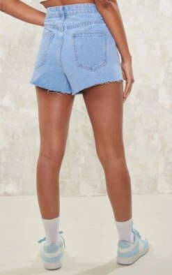 Mini Short En Jean Bleu Clair à Ourlets élimés -Pas Cher Tendance Charme Magasin cf91d8a05adb0485cadcacf48d80330a9e30f8f4 cnd1986 3