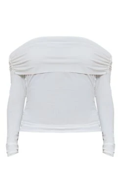 Top Moulant Blanc Froncé à Manches Longues Et Col Bardot 9 Top Moulant Blanc Froncé à Manches Longues Et Col Bardot -Pas Cher Tendance Charme Magasin d5129401964926c2f6fb8065155c9b321f18342a cnd1658 5