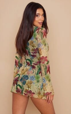 Robe Droite En Mesh Gris Pierre Fleuri à Détail Buste -Pas Cher Tendance Charme Magasin d928d6110c58a077d39b9b0735294321bfc45fee cnb1077 2