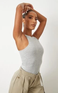 Body Basique En Coton Gris Chiné à Dos Nageur -Pas Cher Tendance Charme Magasin dd3f29f98edb022cfa77a9bfb25193f5a9814e19 cna8104 4