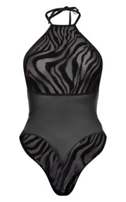 Body Noir à Zébrures Floquées Et Dos Nu -Pas Cher Tendance Charme Magasin dfaec2a13aea7959e4b556b4847d1a711a69404a cnc5655 6