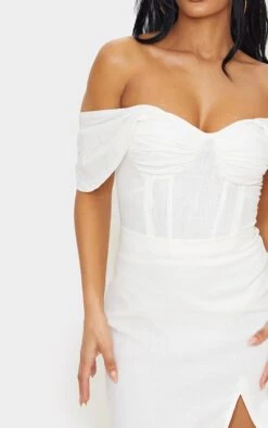 Body Corset Effet Lin Blanc à Buste Drapé -Pas Cher Tendance Charme Magasin dfaf6890ec89d7cb4d06a14985cae346f70e0ecf cmq8003 4