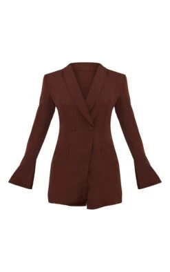 Robe Blazer Chocolat à Double Boutonnière Et Manches Flûtes -Pas Cher Tendance Charme Magasin e108fd4409917b677ff0b5c746474469f7df2663 cnc2330 5