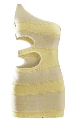 Mini Robe En Maille Tricot Jaune Chiné à Grosses Découpes Sur Le Côté -Pas Cher Tendance Charme Magasin e20272967b5582536639b1091a63f0b430115bb0 cnc3266 5