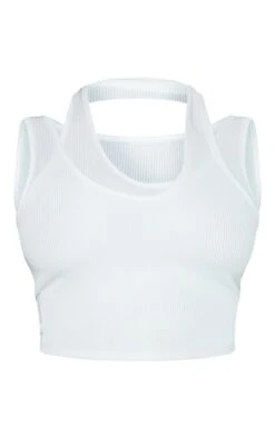 Débardeur Court Blanc à Découpes Superposées -Pas Cher Tendance Charme Magasin e267a14908e988afbdb2ebf8d4eb362f7b32acc8 cmw7394 5