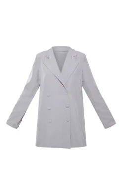 Robe Blazer Oversize Grise à Double Boutonnière Et épaulettes -Pas Cher Tendance Charme Magasin e395490ff3a734960d7547ff4d2c0201281359db cnb0983 5