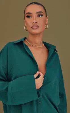 Robe Chemise Oversize En Popeline Vert Forêt à Mancherons Larges -Pas Cher Tendance Charme Magasin e42dc9c7339a5214987b1c0f3b457cdd30ace661 cnc6731 4