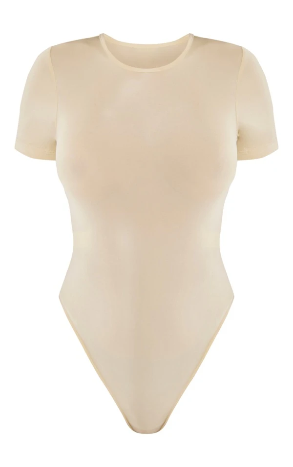 Body Moulant Basique Gris Pierre à Manches Courtes 5 Body Moulant Basique Gris Pierre à Manches Courtes – Image 5