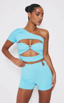 Mini-short Texturé Bleu Turquoise -Pas Cher Tendance Charme Magasin e8c5ced8195ff18b00e83934f3a64b8c5ed6fe59 cnd4734 4