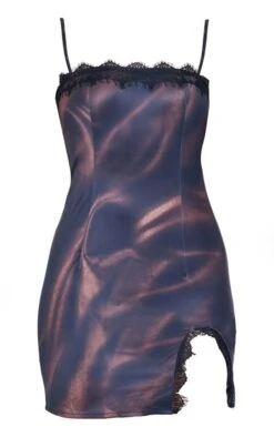 Robe Droite Marron Imprimé Abstrait à Bretelles Et Détail Dentelle -Pas Cher Tendance Charme Magasin ec0de9d9e15c442f30b7400942b85f51300ddfd4 cnc8297 5