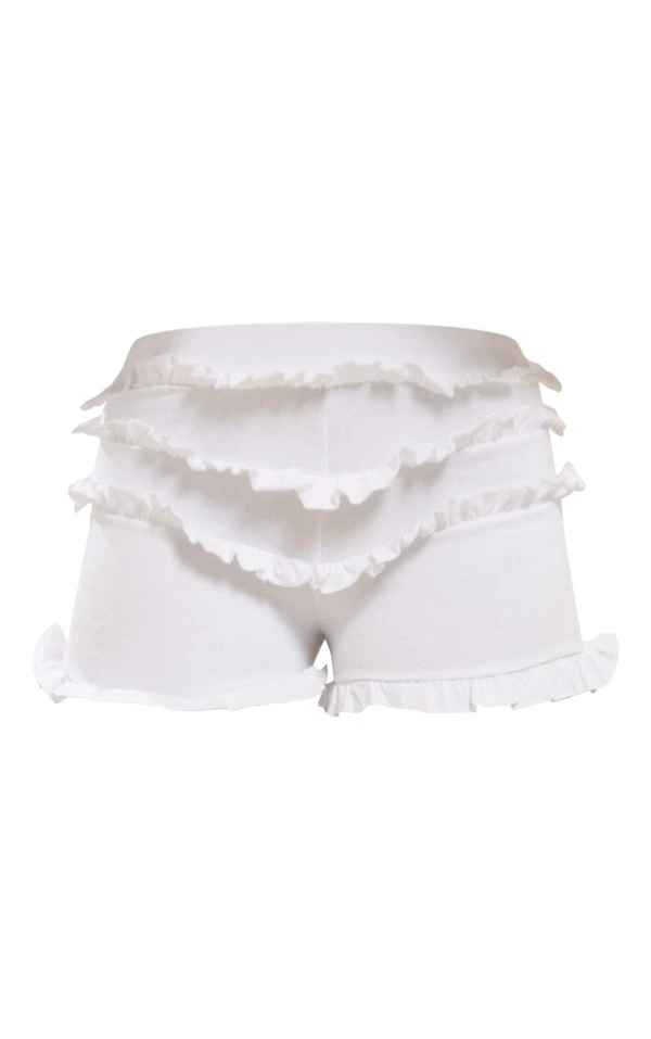 Mini-short En Coton Blanc Très Volanté 6 Mini-short En Coton Blanc Très Volanté – Image 6
