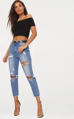 Essentiel Crop Top Noir à Col Bardot -Pas Cher Tendance Charme Magasin ef2fd374b4d40eb59e77d78222771792b9aa9c00 CMP1933 4