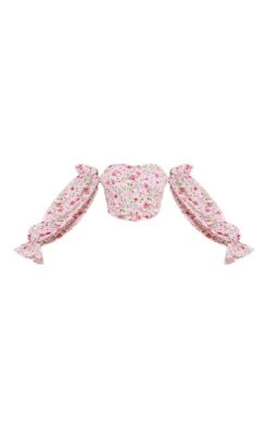 Crop Top Fleuri Rose à Col Bardot Et Liserés Structurants -Pas Cher Tendance Charme Magasin efac2a4a3507f6adb69f341c371d63ac80c03a21 cnd7930 5