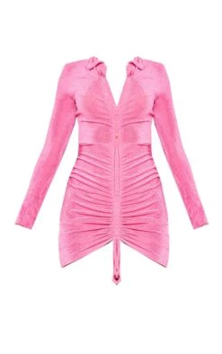 Robe Chemise Moulante En Acétate Rose à Jupe Froncée -Pas Cher Tendance Charme Magasin f17bdfcd61bb368475af183a2d385c1e1abeb492 cmz5890 6