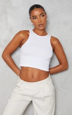 Débardeur Court Basique Blanc éclatant Côtelé -Pas Cher Tendance Charme Magasin f1f3cf2f0d3b17ea7700f5c88b3fbcf902bc82e5 cmu8205 3